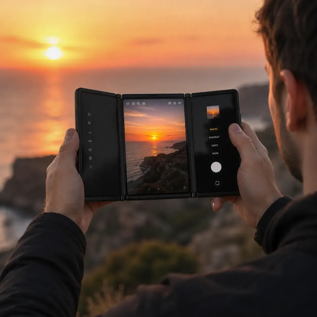 Fold360 — fotoaparát 48 MP na 3 obrazovkách